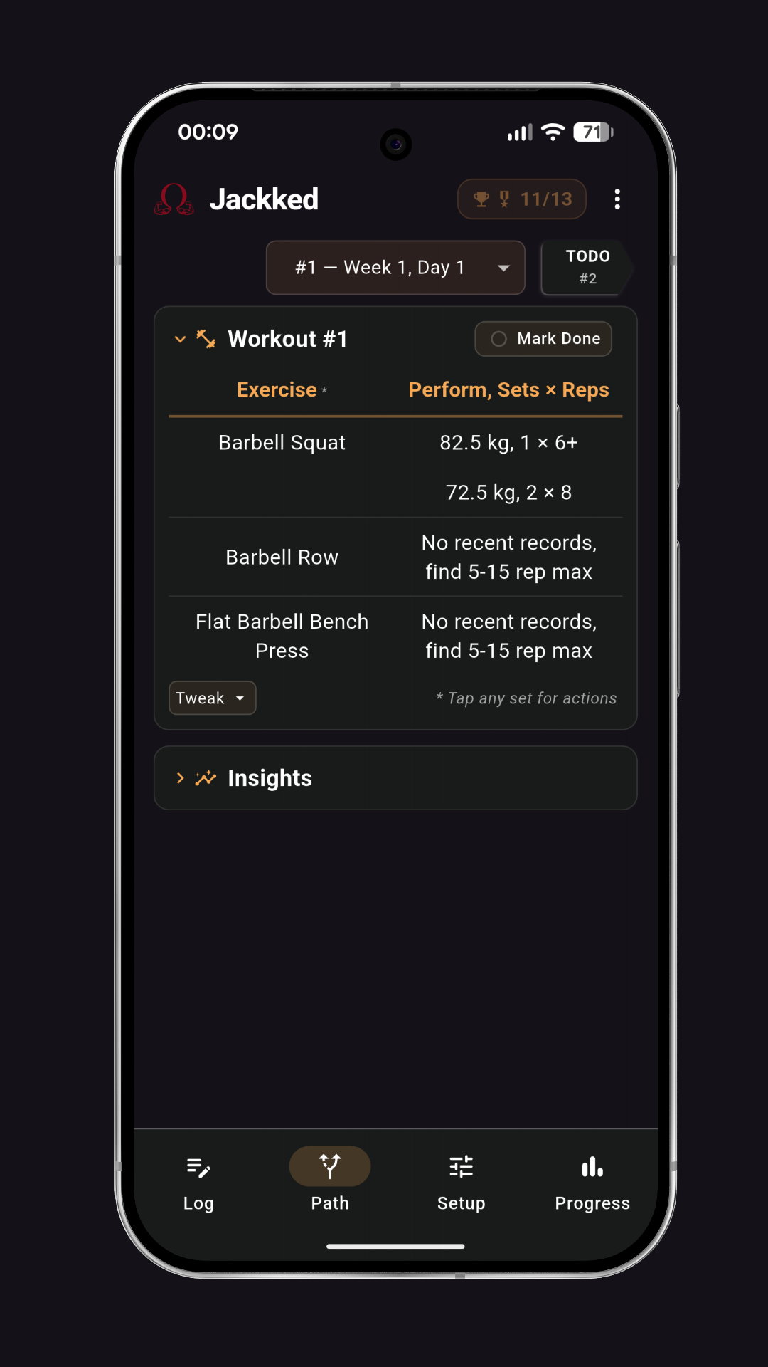 Light Mode Workout